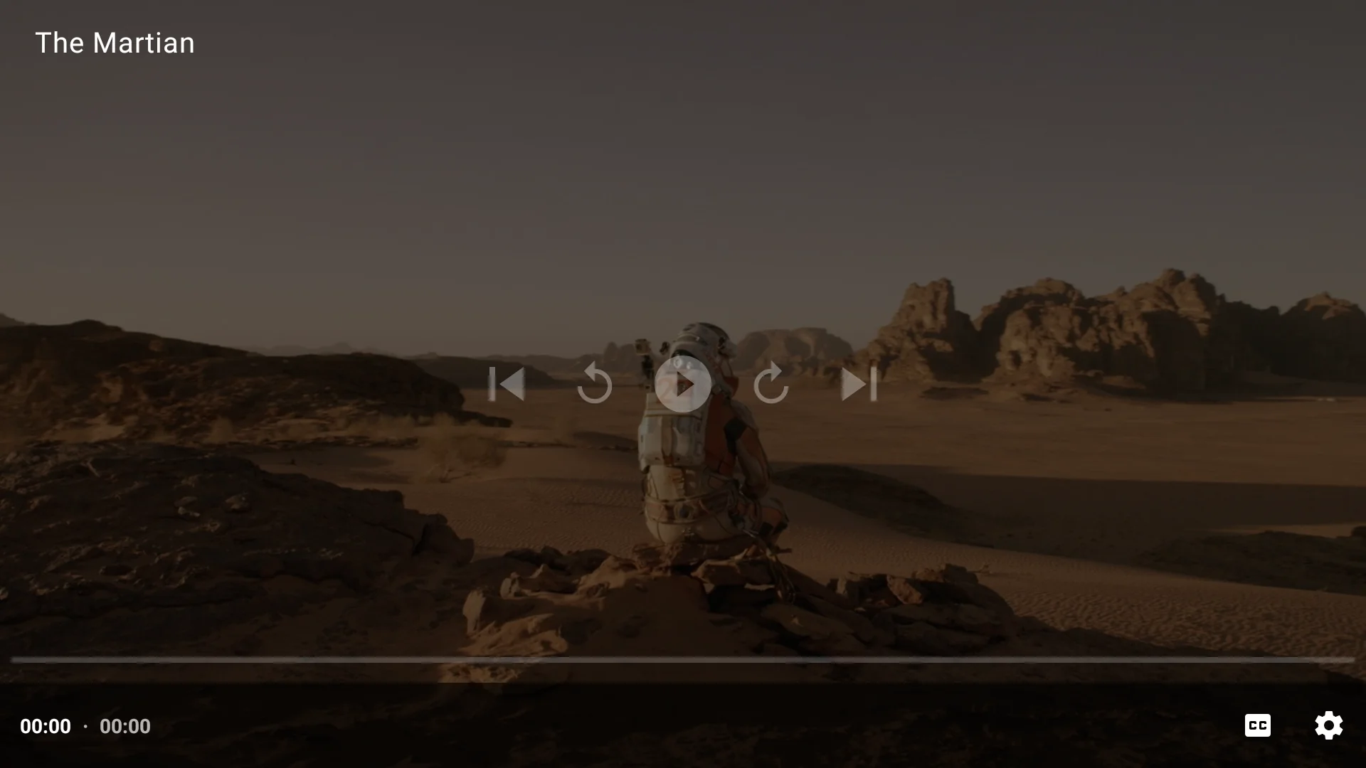 Sinehan player preview of The Martian with remote playback controls